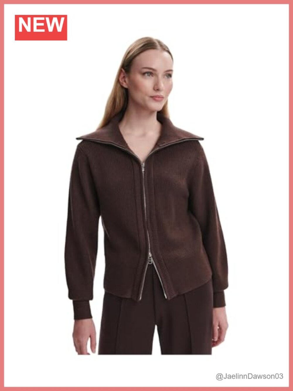 Varley Enrico Knit Jacket Viscose Blend Ribbed Long Sleeve Zip Cardigan